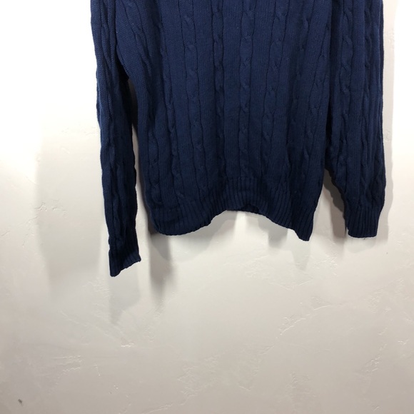 Vintage Alexander Julian Colours navy blue cable net sweater size xl - Picture 9 of 10